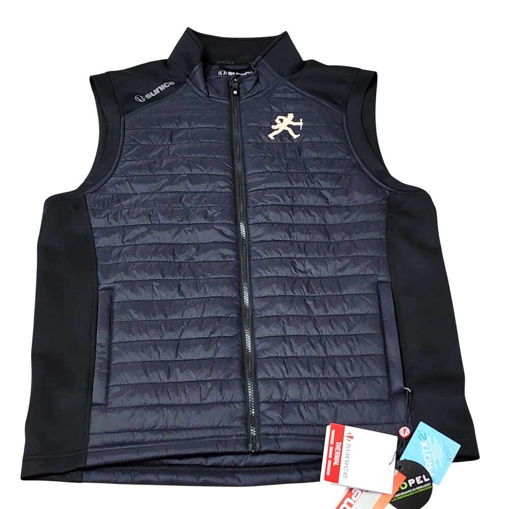 Sunice Quilted Vest Mens Large Blue Thermal Softshell Golf Full Zip Insulated